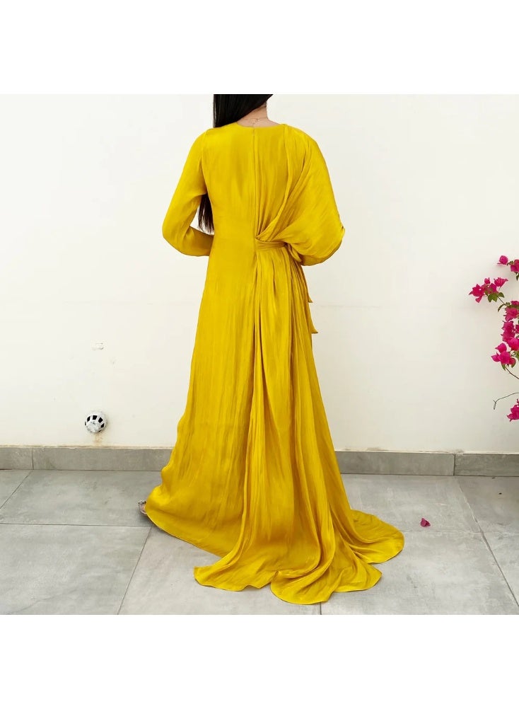 QABEELA RAM21 SUNFLOWER DRAPE KAFTAN - Image 3